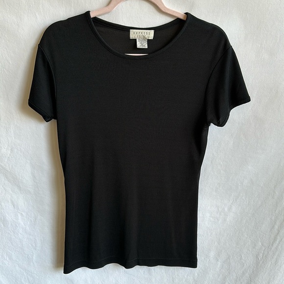 Express Tricot black short sleeve top, size M - Picture 1 of 7